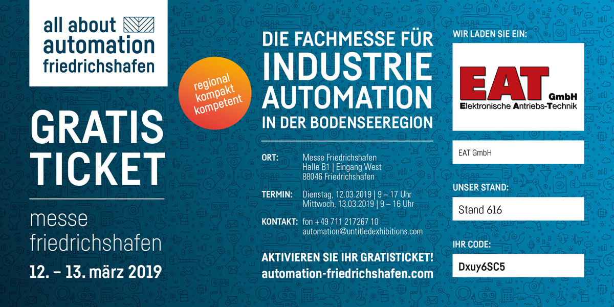 EAT Eintrittsgutschein all about automation Friedrichshafen